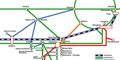 Yokohama carte de la ligne