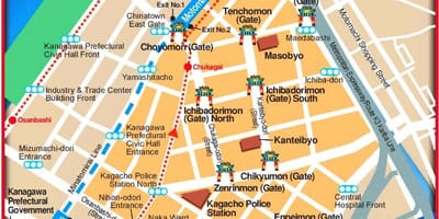 La carte de Yokohama et Tokyo